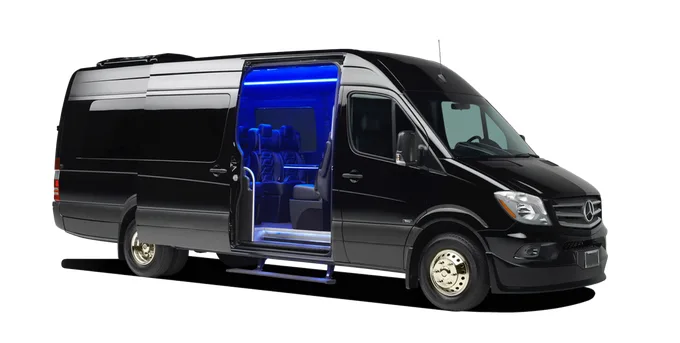 Mercedes Sprinter mini party bus — Pole Fitness Studio, Las Vegas